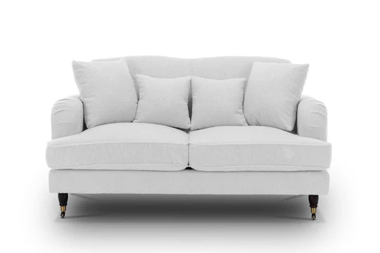 Teddy Boucle Fabric White 2 Seater Sofa STILE