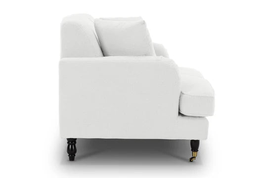 Teddy Boucle Fabric White 2 Seater Sofa STILE