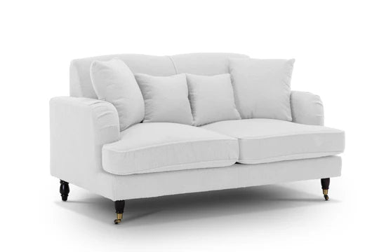 Teddy Boucle Fabric White 2 Seater Sofa STILE