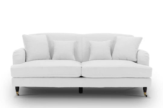 Teddy Boucle Fabric White 3 Seater Sofa STILE