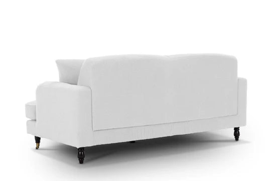 Teddy Boucle Fabric White 3 Seater Sofa STILE