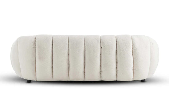 Teddy Boucle Fabric White 3 + 1 Seater Sofa Set DIVANO LETTO