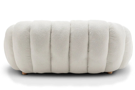 Teddy Boucle Fabric White 2 Seater Sofa DIVANO LETTO