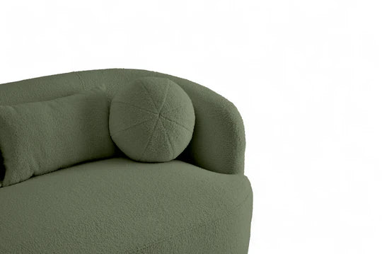 Teddy Boucle Fabric Sage Green 2 Seater Sofa PATRIMONIO