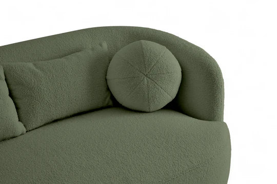 Teddy Boucle Fabric Sage Green 3 Seater Sofa PATRIMONIO