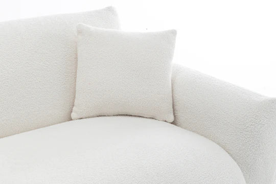 Teddy Boucle Fabric White 2 Seater Sofa ARTE