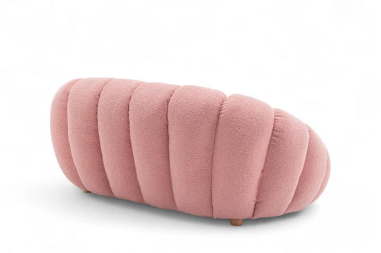 Teddy Boucle Fabric Pink 2 Seater Sofa MIRIEILLE