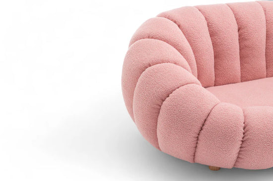 Teddy Boucle Fabric Pink 2 Seater Sofa MIRIEILLE