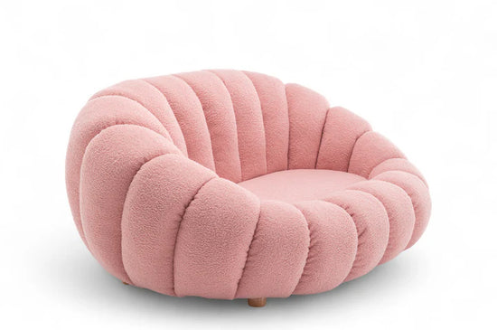 Teddy Boucle Fabric Pink 2 Seater Sofa MIRIEILLE