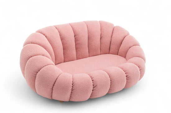 Teddy Boucle Fabric Pink 2 Seater Sofa MIRIEILLE