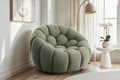 Teddy Boucle Fabric Sage Green 1 Seater Swivel Sofa DIVANO LETTO