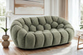 Teddy Boucle Fabric Sage Green 2 Seater Sofa DIVANO LETTO