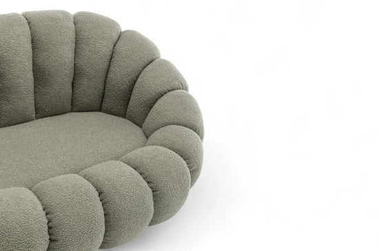 Teddy Boucle Fabric Sage Green 2 Seater Sofa MIRIEILLE