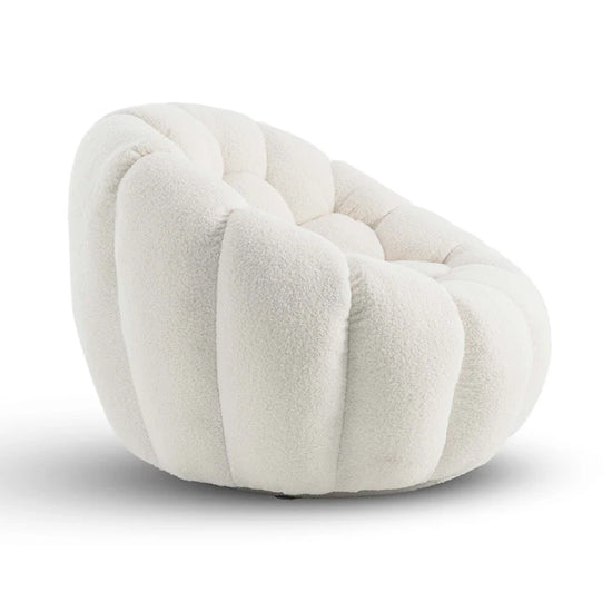 Teddy Boucle Fabric White 2 + 1 Seater Sofa Set DIVANO LETTO