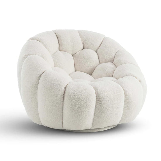Teddy Boucle Fabric White 2 + 1 Seater Sofa Set DIVANO LETTO