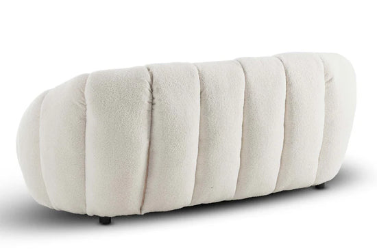 Teddy Boucle Fabric White 2 + 1 Seater Sofa Set DIVANO LETTO