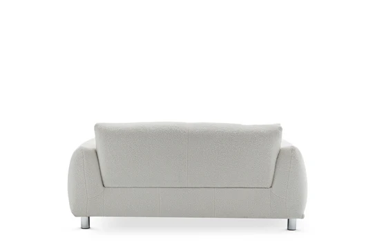 Teddy Boucle Fabric White 2 Seater Sofa ARTE