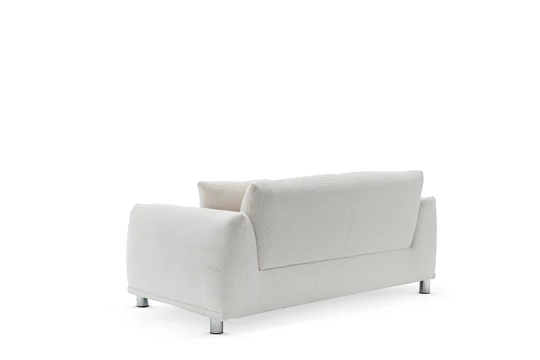 Teddy Boucle Fabric White 2 Seater Sofa ARTE