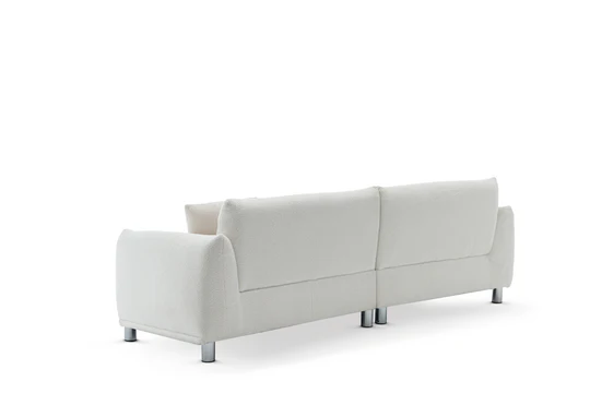 Teddy Boucle Fabric White 3 Seater Sofa ARTE