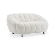 Teddy Boucle White 2 Seater Sofa CHAISE