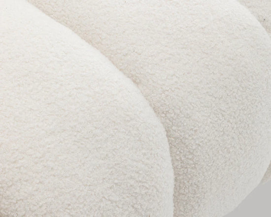 Teddy Boucle White 2 Seater Sofa CHAISE