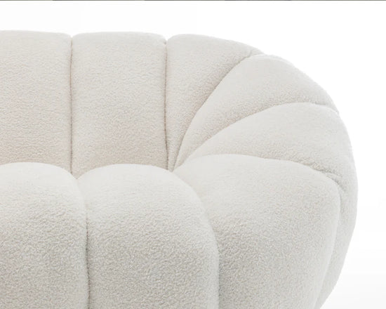 Teddy Boucle White 2 Seater Sofa CHAISE