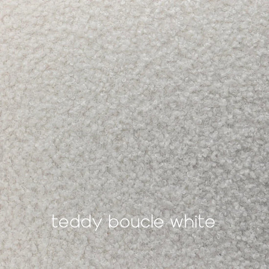 Teddy Boucle Fabric White 2 Seater Sofa DIVANO LETTO