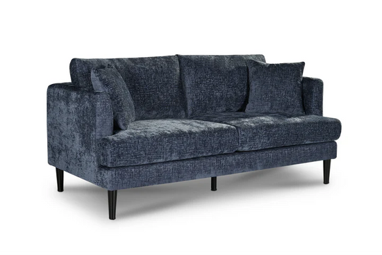 Textured Chenille Blue 3 Seater Sofa ELEGANCE