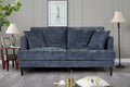 Textured Chenille Blue 3 Seater Sofa ELEGANCE