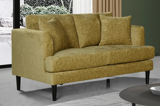Textured Chenille Gold 2 Seater Sofa ELEGANZA