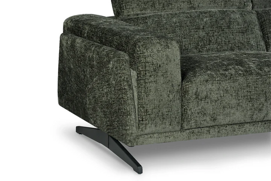 Textured Chenille Green Right Hand Facing Corner Sofa TRIONFO