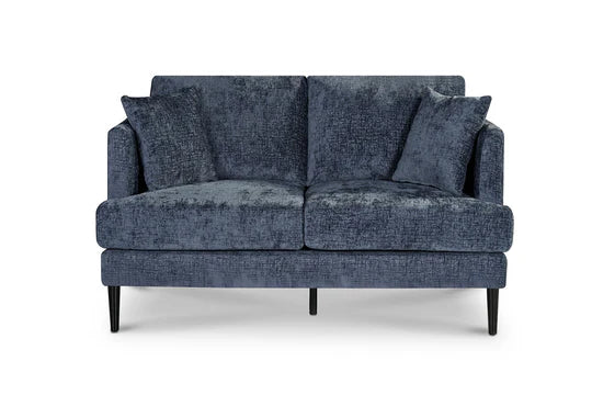 Textured Chenille Blue 2 Seater Sofa ELEGANZA