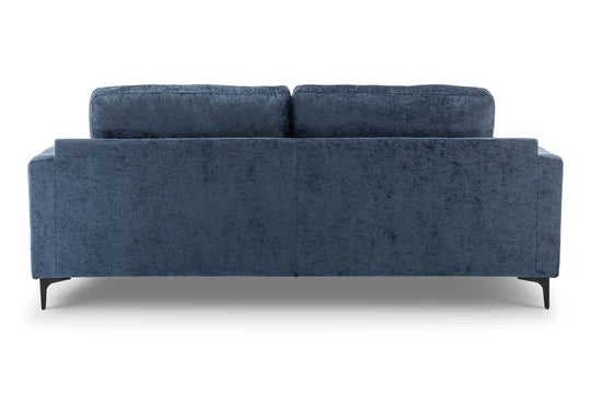 Textured Chenille Blue 3 Seater Sofa QUARTIERE