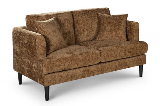 Textured Chenille Burnt Orange 2 Seater Sofa ELEGANCE