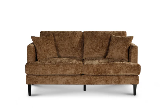 Textured Chenille Burnt Orange 2 Seater Sofa ELEGANCE