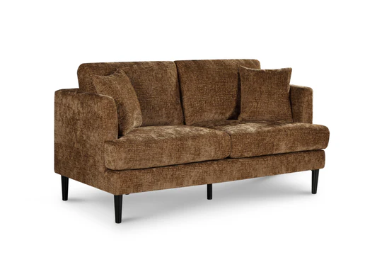 Textured Chenille Burnt Orange 2 Seater Sofa ELEGANCE