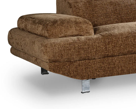 Textured Chenille Brown Right Hand Facing Corner Sofa COLLEGAMENTO