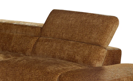 Textured Chenille Burnt Orange Right Hand Facing Corner Sofa VENTO