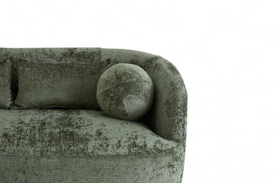 Textured Chenille Green 3 Seater Sofa PATRIMONIO