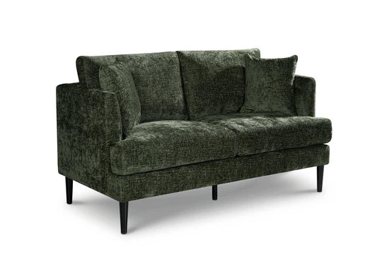 Textured Chenille Green 2 Seater Sofa ELEGANZA