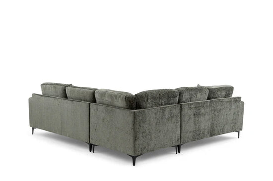 Textured Chenille Green Corner Sofa 2C2 QUARTIERE