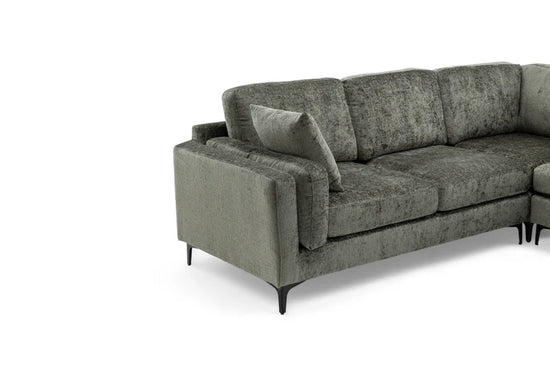 Textured Chenille Green Corner Sofa 2C2 QUARTIERE