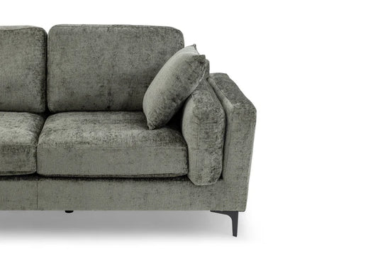 Textured Chenille Green Corner Sofa 2C2 QUARTIERE