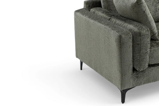 Textured Chenille Green Corner Sofa 2C2 QUARTIERE