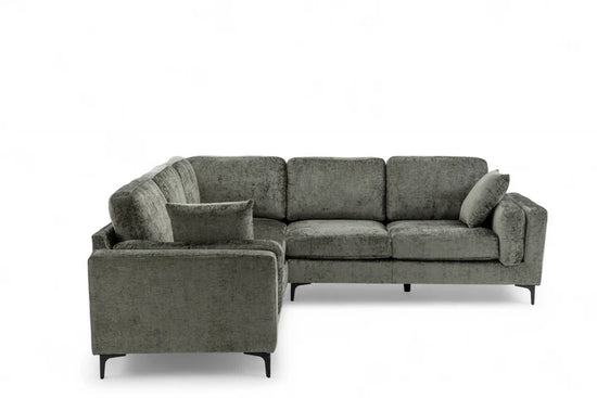 Textured Chenille Green Corner Sofa 2C2 QUARTIERE