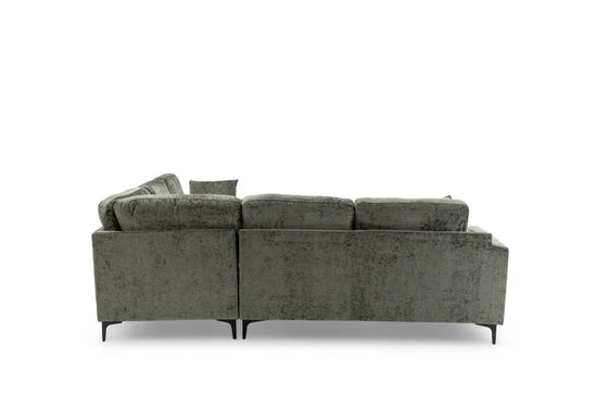 Textured Chenille Green Corner Sofa 2C2 QUARTIERE
