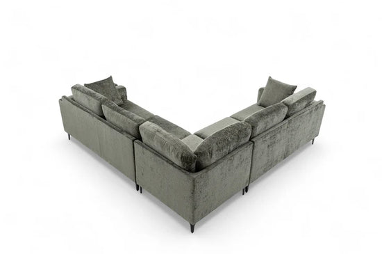 Textured Chenille Green Corner Sofa 2C2 QUARTIERE