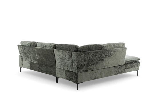 Textured Chenille Green Left Hand Facing Corner Sofa MOLO