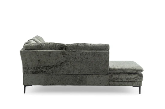Textured Chenille Green Left Hand Facing Corner Sofa MOLO