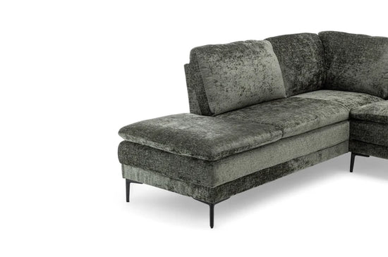 Textured Chenille Green Left Hand Facing Corner Sofa MOLO